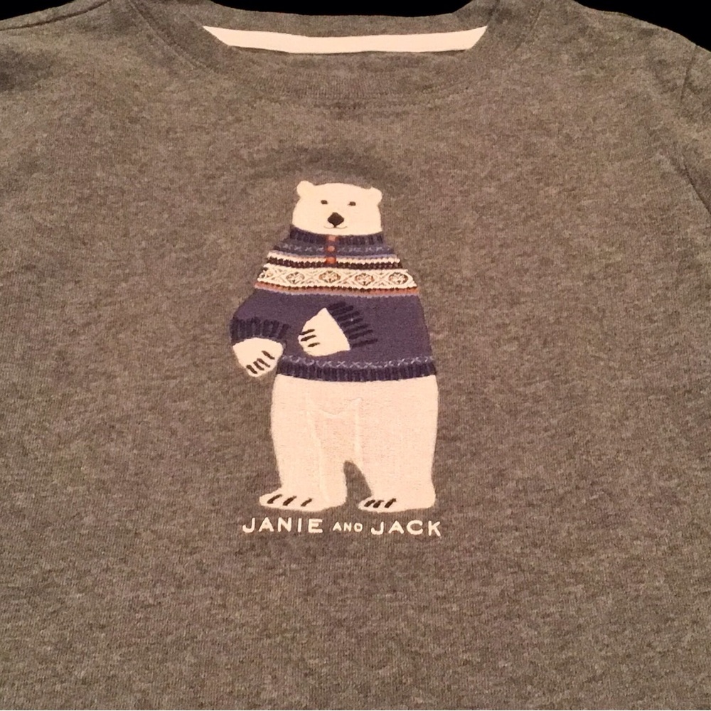 Janie and Jack heather grey long sleeve shirt, size 6